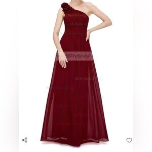 EMPIRE - One‎ Shoulder Chiffon Ankle Length Bridesmaid or Formal Dress - Size 4
